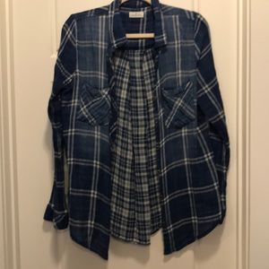 Blue plaid button down